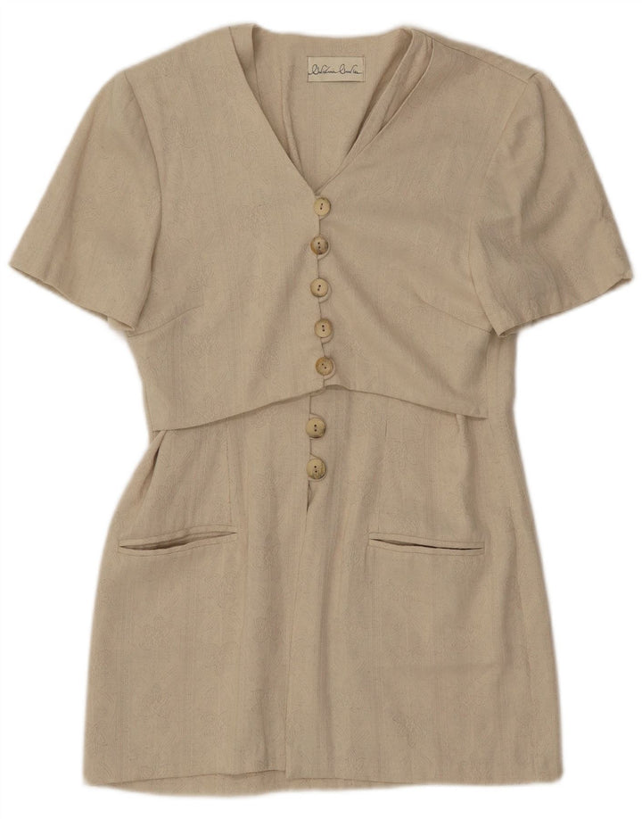 Vintage damska marynarka z krótkim rękawem i długim rękawem UK 8 Small Beige Classic