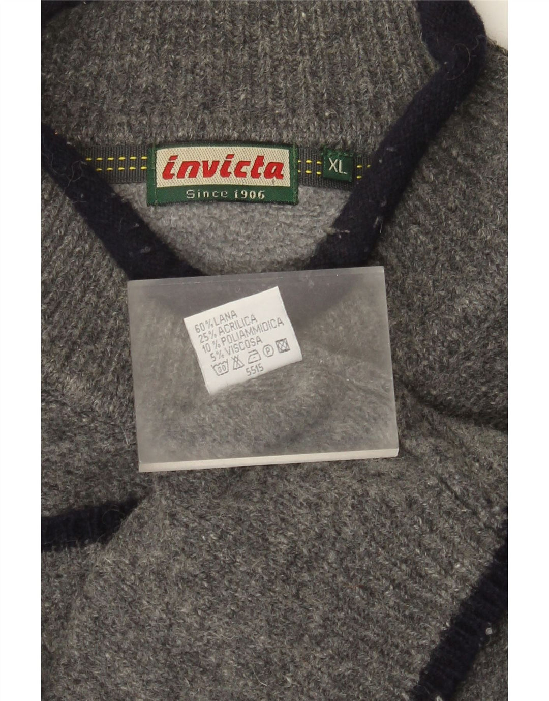 Invicta Męski sweter z golfem XL, szara wełna