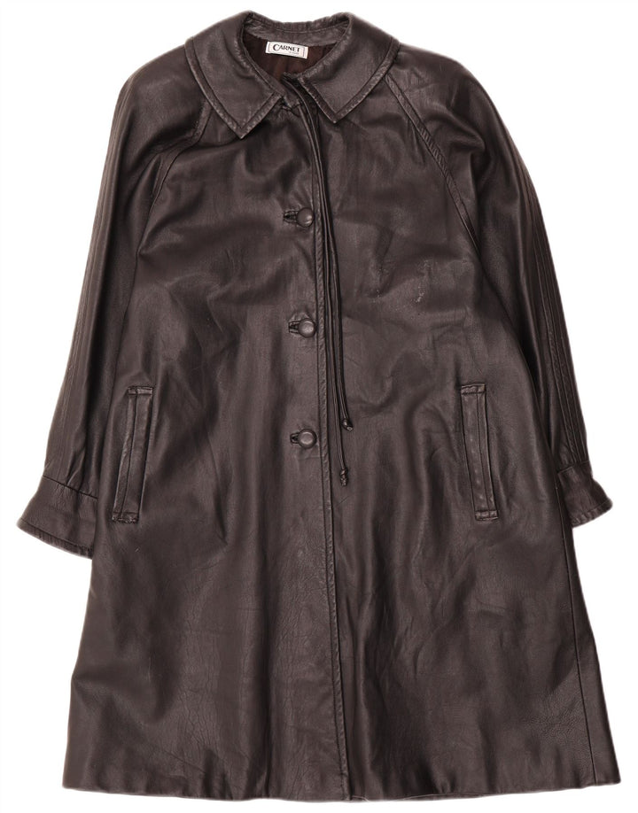 Damski płaszcz skórzany Carnet UK 18 XL, czarny