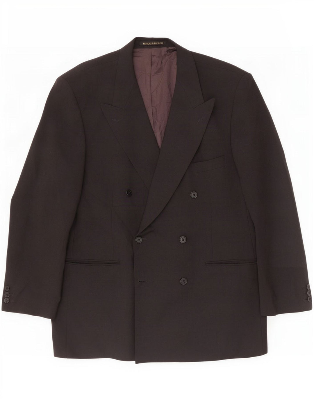 Marks & Spencer Męska marynarka dwurzędowa UK 44 XL, czarny poliester