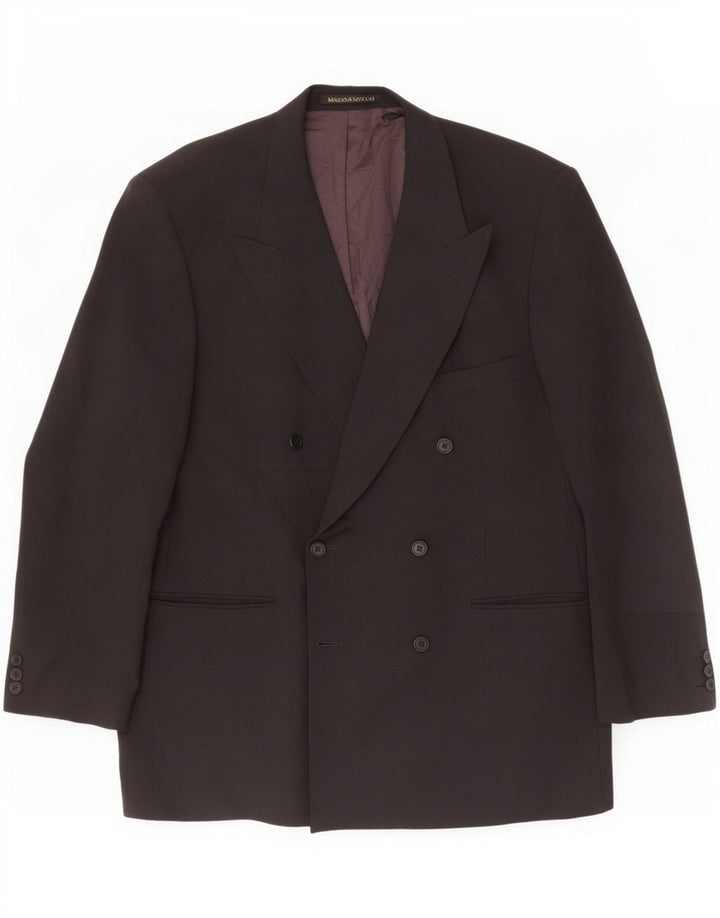 Marks & Spencer Męska marynarka dwurzędowa UK 44 XL, czarny poliester