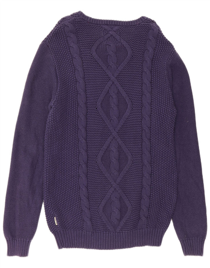 Jack Wills Męski sweter z dekoltem w łódkę, średni granatowy, bawełniany