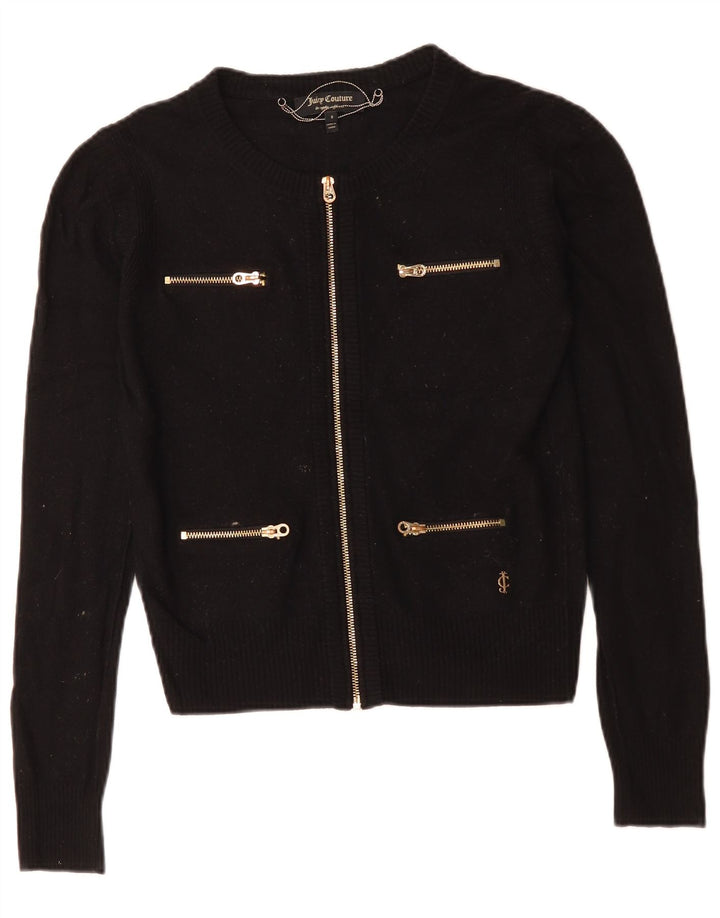 Sweter damski Juicy Couture Crop Cardigan UK 10 Small Black Wełna