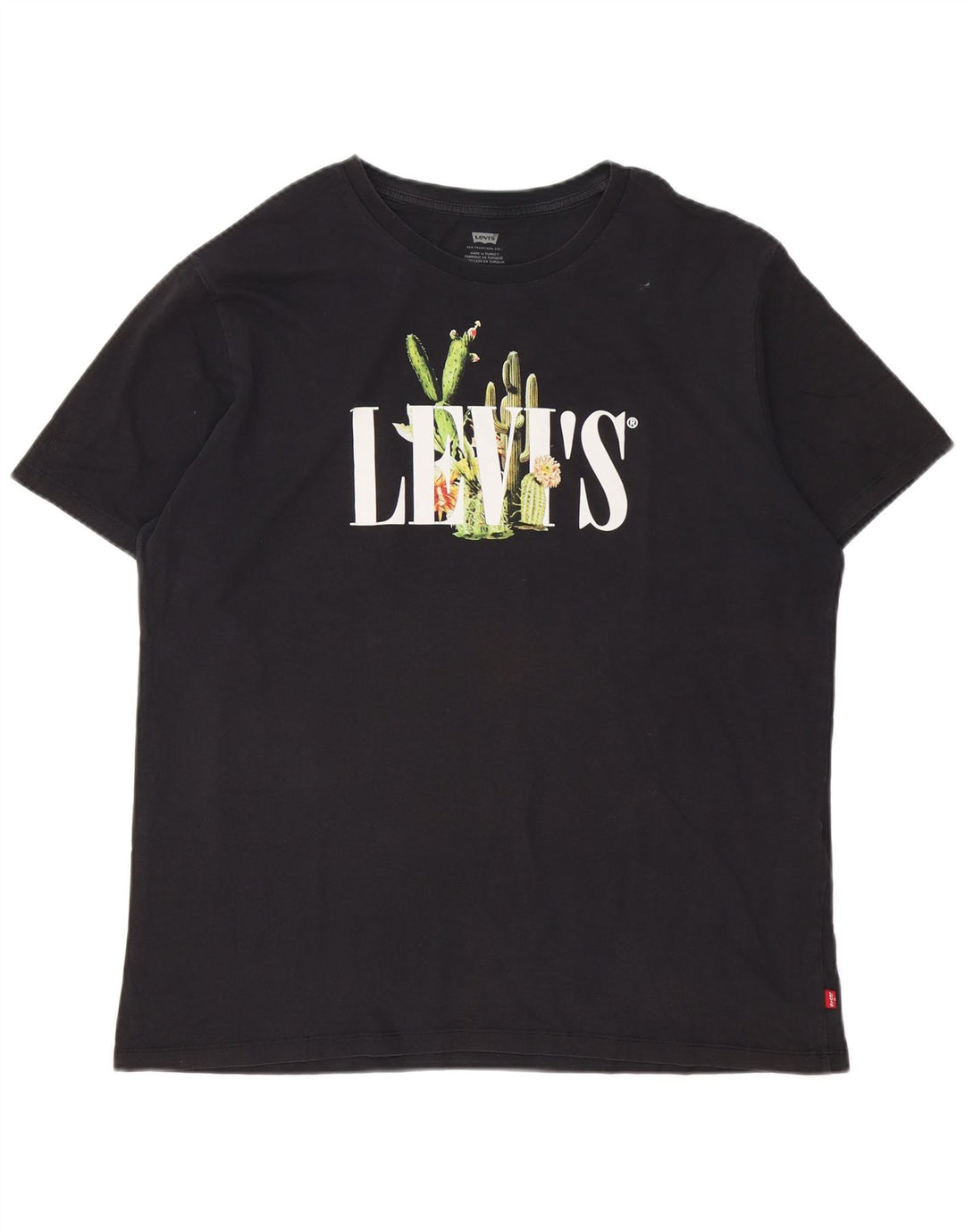 Męski T-shirt z grafiką Levi's Top XL, czarna bawełna