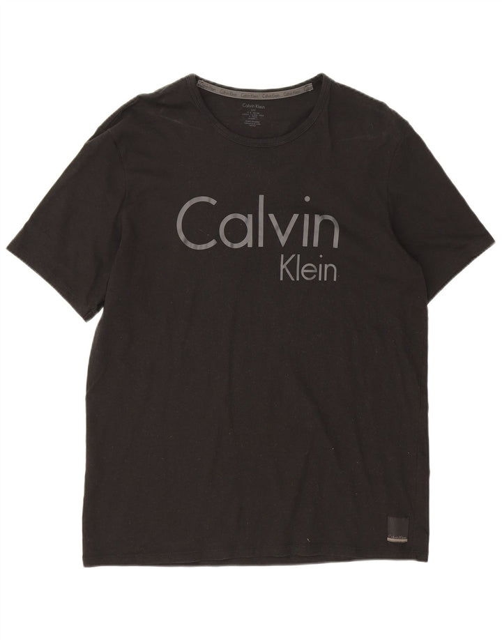 Męski T-shirt z grafiką Calvin Klein, duży, czarny