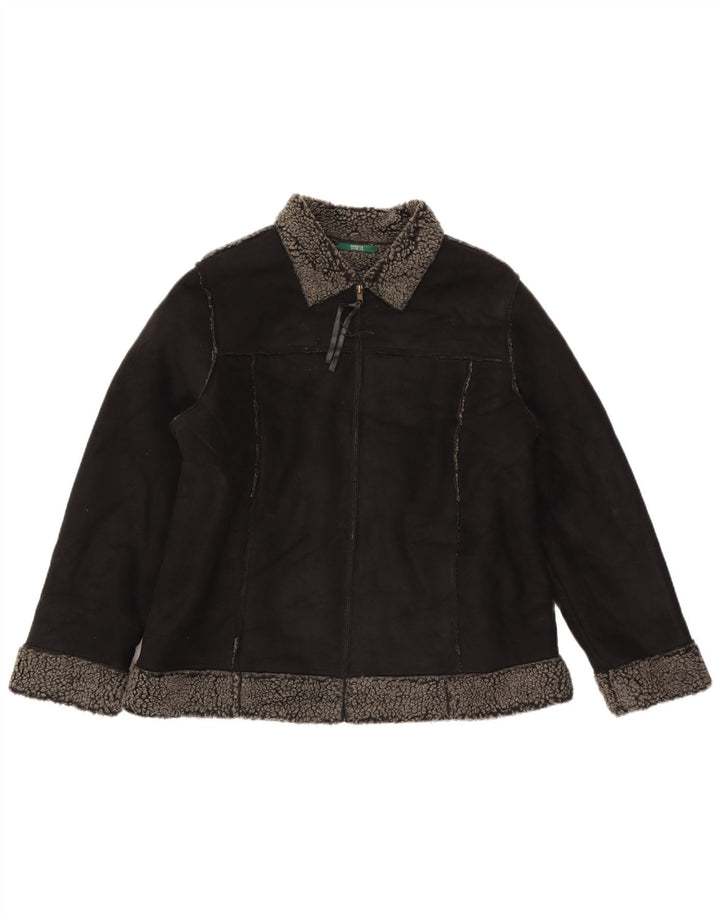 Marks & Spencer Damska kurtka Sherpa UK 18 XL, czarna, poliester