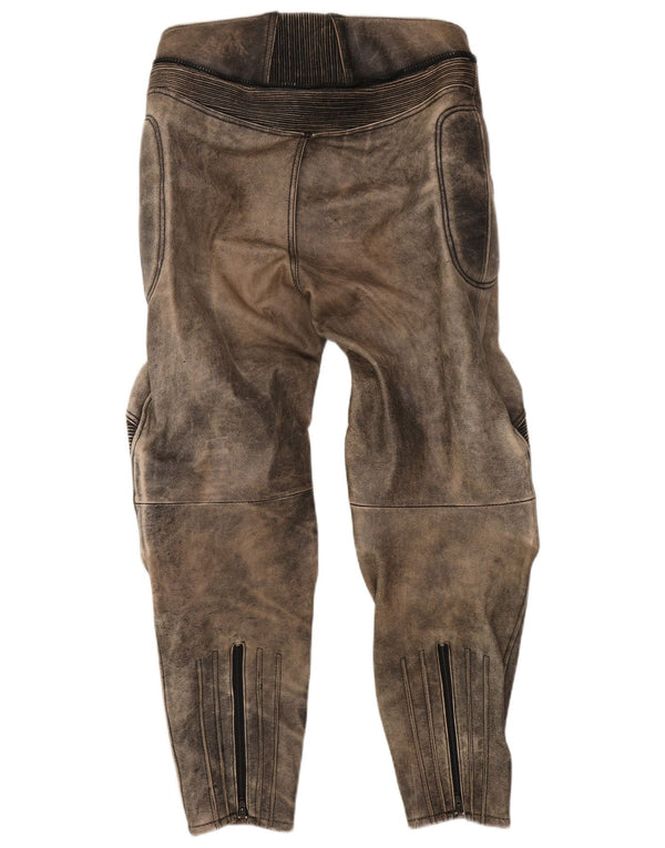 MODEKA Męskie spodnie motocyklowe Rozmiar 58 3XL W36 L31 Szara skóra Tie Dye