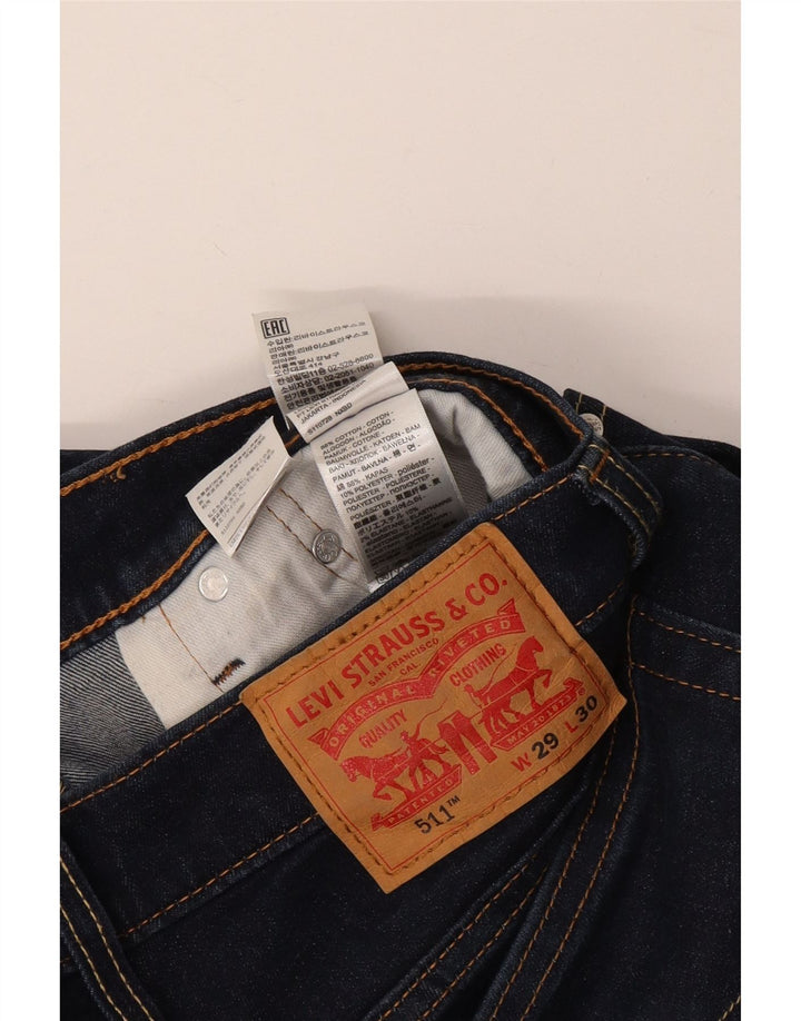 Damskie jeansy LEVI'S 511 Slim W29 L30 Granatowa bawełna