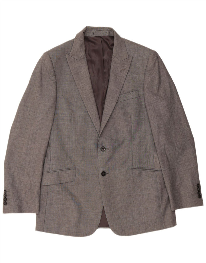 JAEGER Mens 2 Button Blazer Jacket UK 40 Large Grey Wool