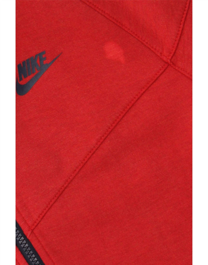Męski sweter z kapturem i zamkiem błyskawicznym Nike, mały, czerwony, bawełniany