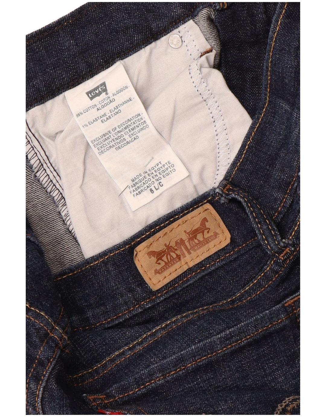 Damskie jeansy Levi's 515 Bootcut US 6 Medium W28 L33 Granatowa bawełna
