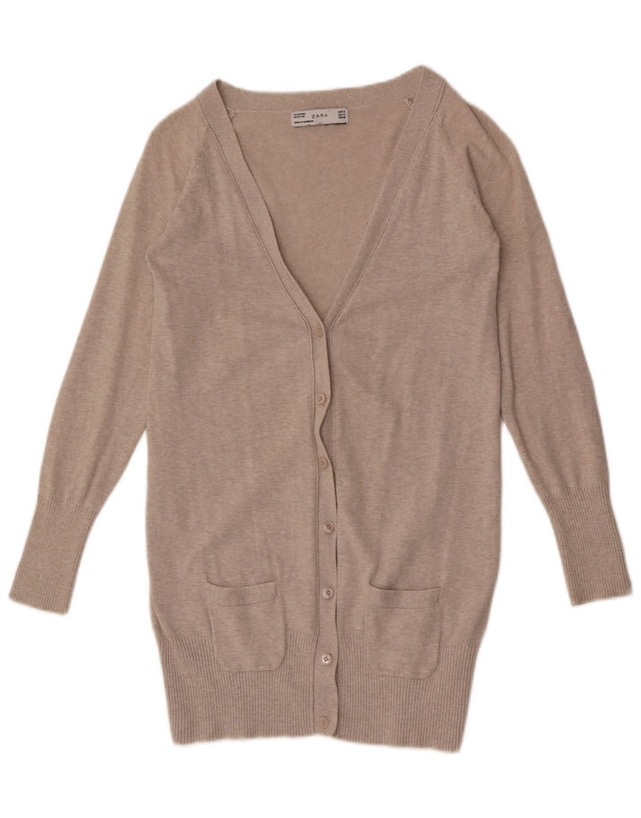 Sweter damski Zara UK 12, średnioszary, bawełniany w plamki