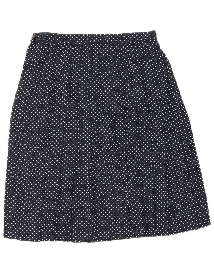 Vintage damski komplet dwuczęściowych spódnic IT 44 Medium W28 granatowy w cętki