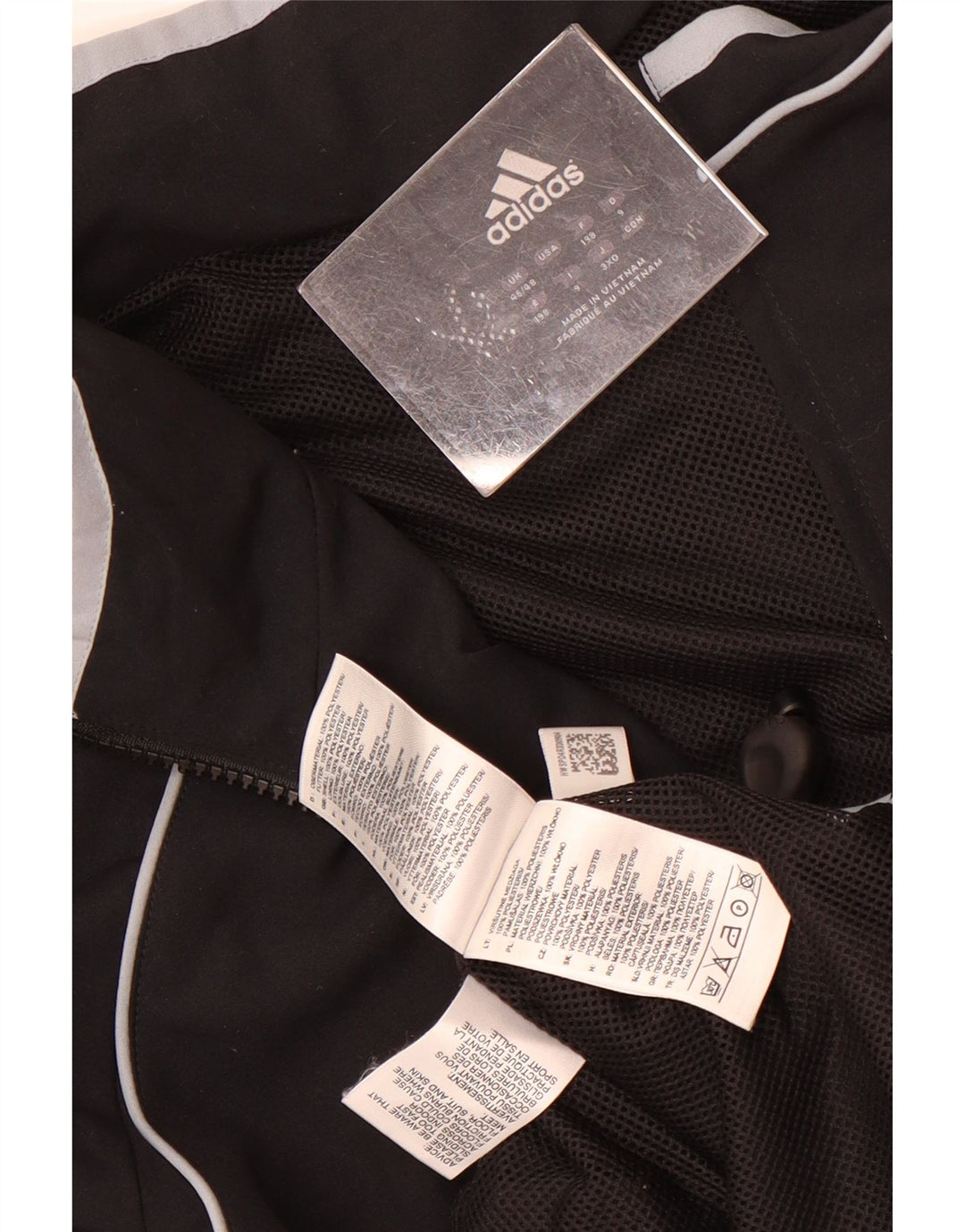 Adidas Męska bluza dresowa UK 46/48 XL Czarny poliester z blokami kolorów