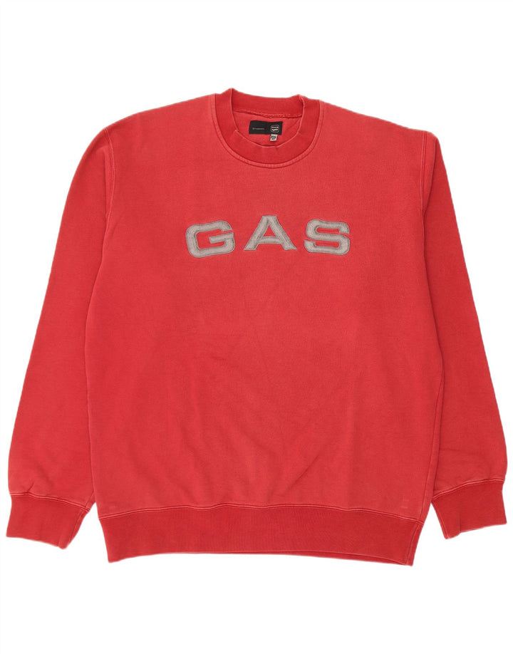 Męska bluza z grafiką Gas, 2XL, czerwona, bawełniana