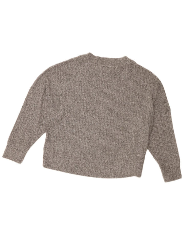 Marks & Spencer Womens Crew Neck Jumper Sweater UK 10 Small Grey Flecked