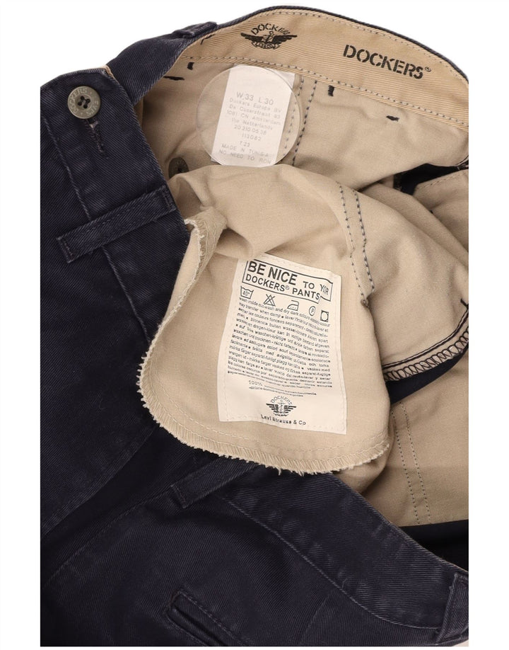 Męskie spodnie chino o luźnym kroju DOCKERS W33 L30 Granatowa bawełna