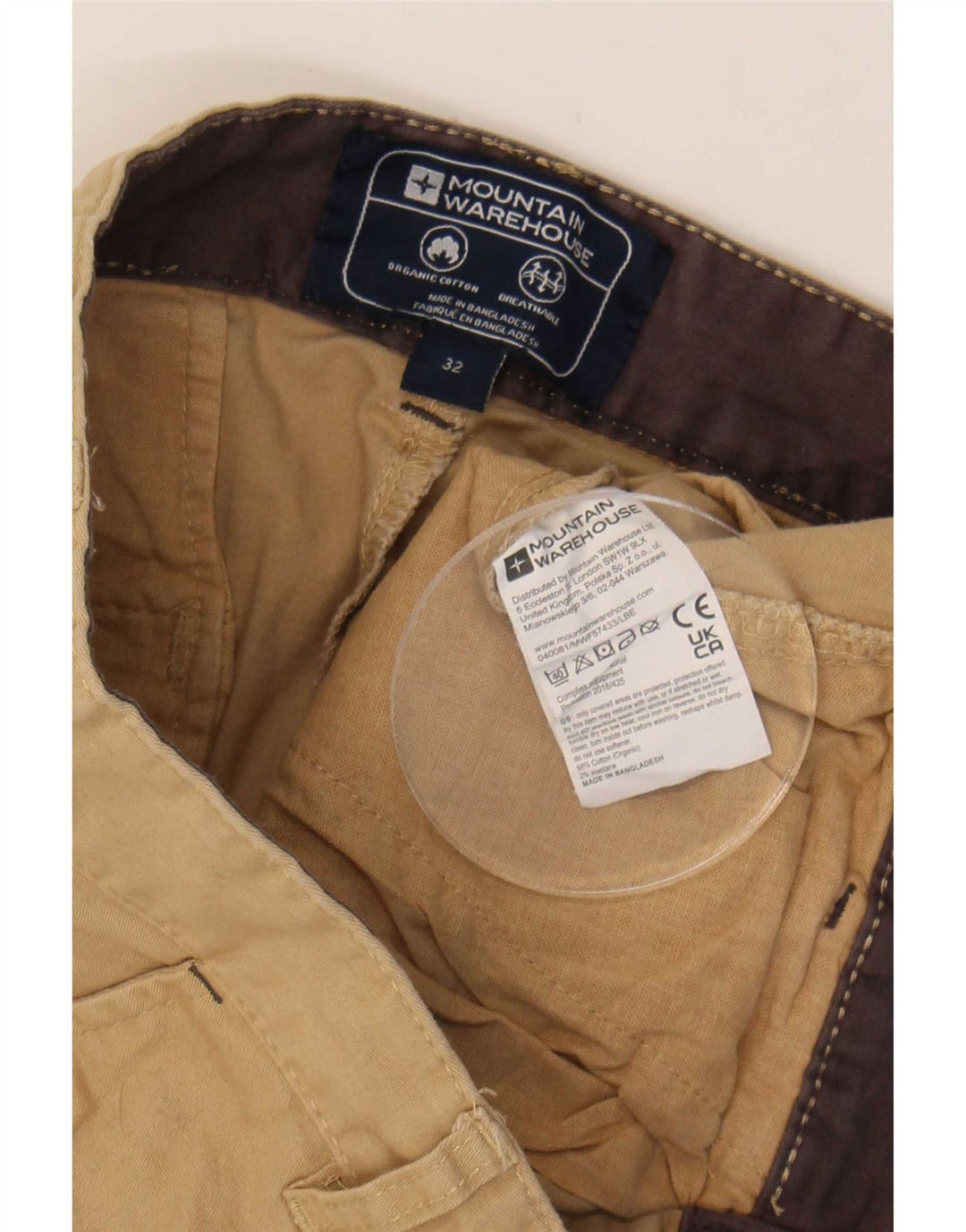 Męskie spodenki chino Mountain Warehouse W32, średnio beżowa bawełna