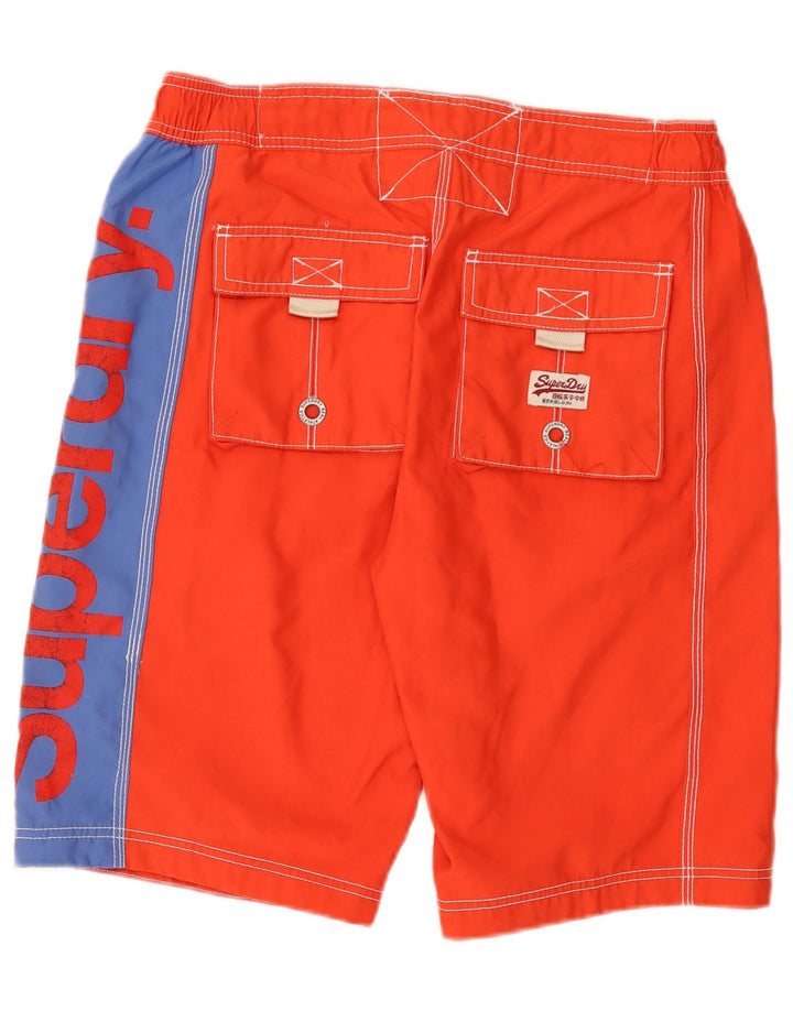 Męskie spodenki kąpielowe Superdry z grafiką, poliester w kolorze średniej pomarańczy