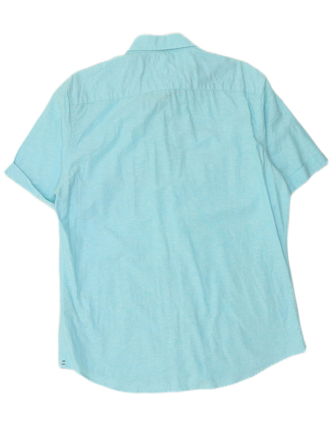 Męska koszula z krótkim rękawem TOMMY HILFIGER, duża, niebieska, lniana