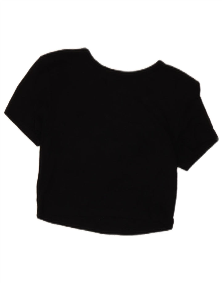 Damski T-shirt Zara Crop Top UK 12 Średni Czarny