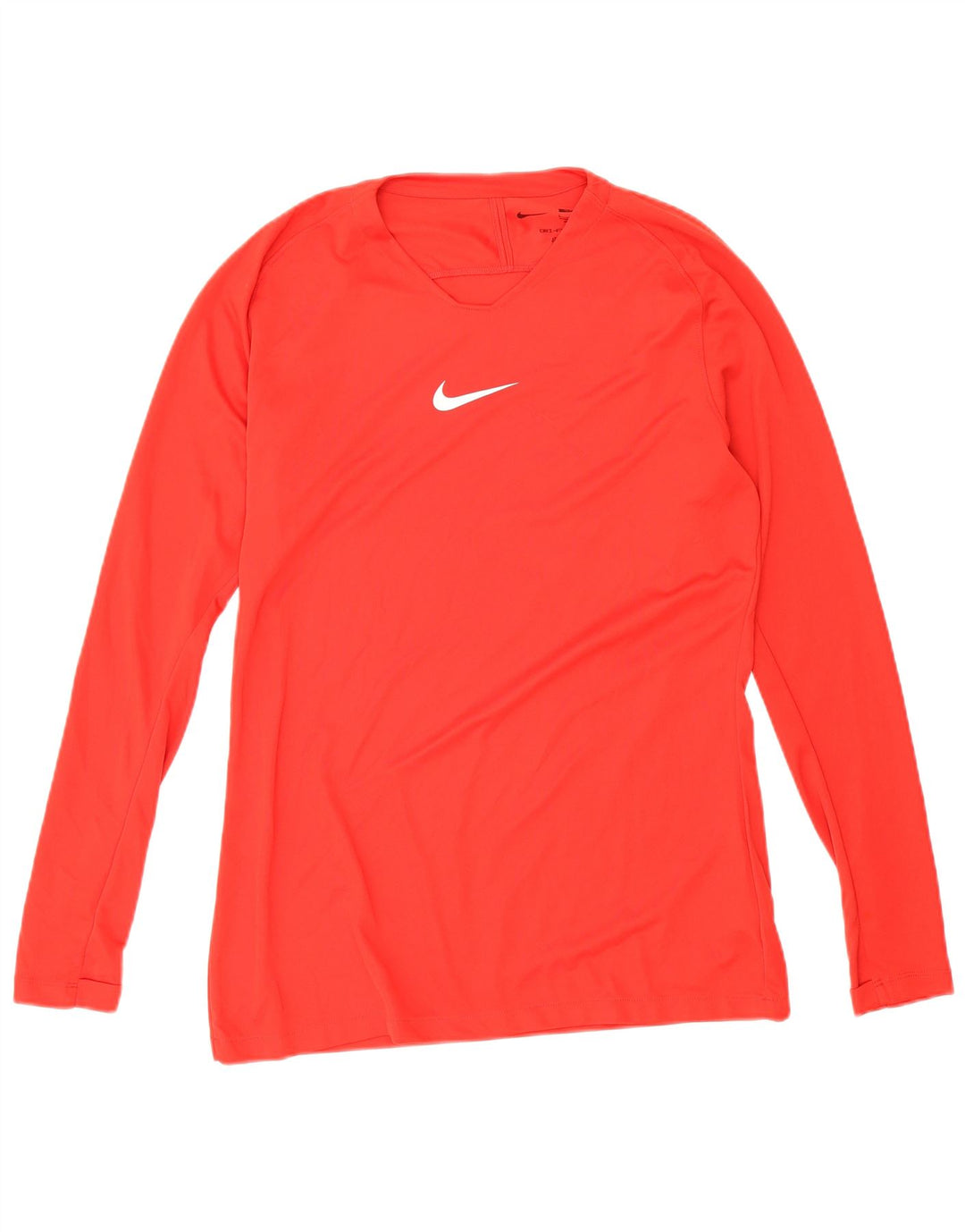 Męska koszulka Nike Dri Fit Slim Fit z grafiką, długim rękawem, dużym czerwonym poliestrem