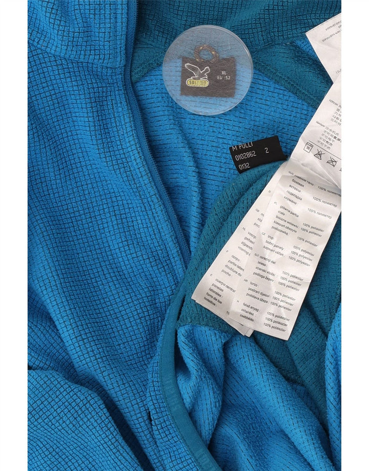 SALEWA Męski sweter polarowy zapinany na zamek EU 52 XL Niebieski poliester z blokami kolorów