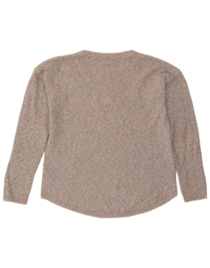 Damski sweter oversize Fat Face z dekoltem w łódkę, UK 10, mały, szary, bawełniany