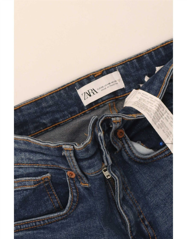 Damskie jeansy Crop Flared Zara EU 38 Small W28 L24 Niebieskie bawełniane