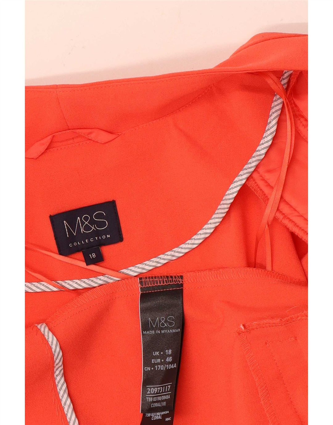 Marks & Spencer Damska otwarta marynarka UK 18 XL Pomarańczowy poliester