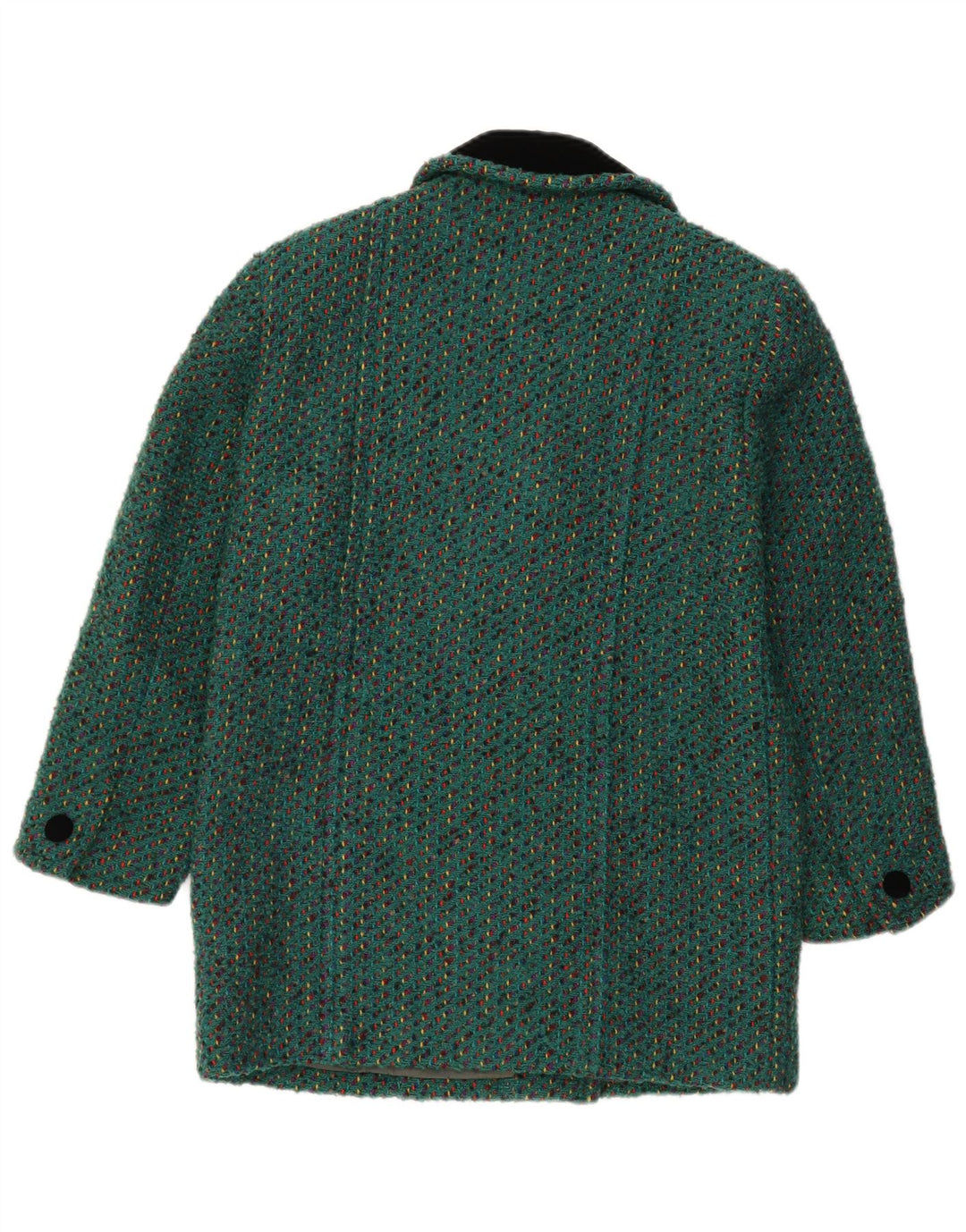 Płaszcz damski w stylu vintage UK 12, średni, zielony, nakrapiany