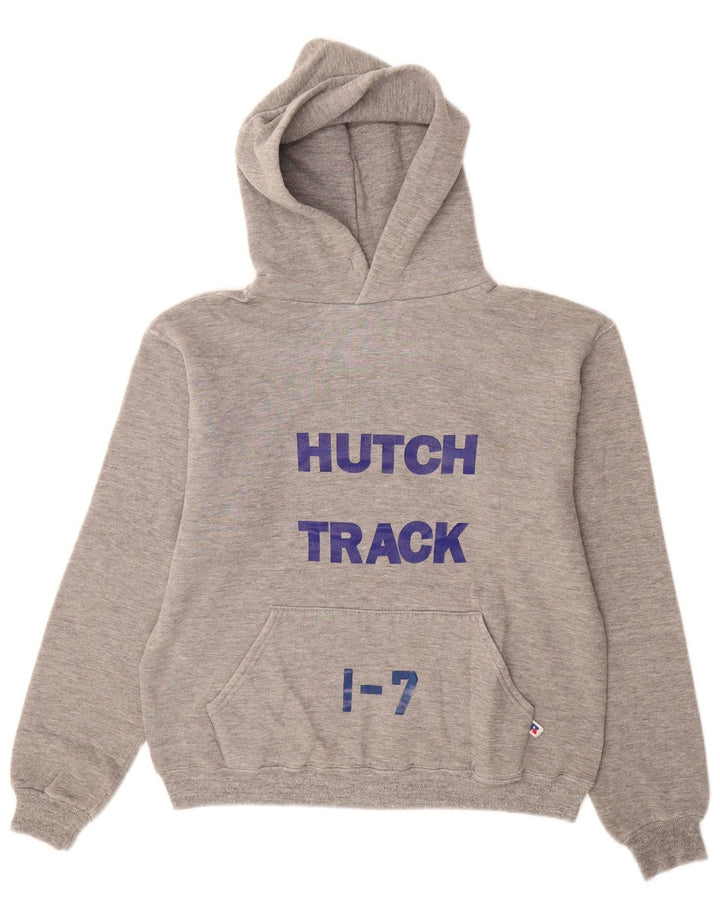 RUSSELL ATHLETIC Boys Hutch Graphic Hoodie Jumper 13-14 Years Medium Grey