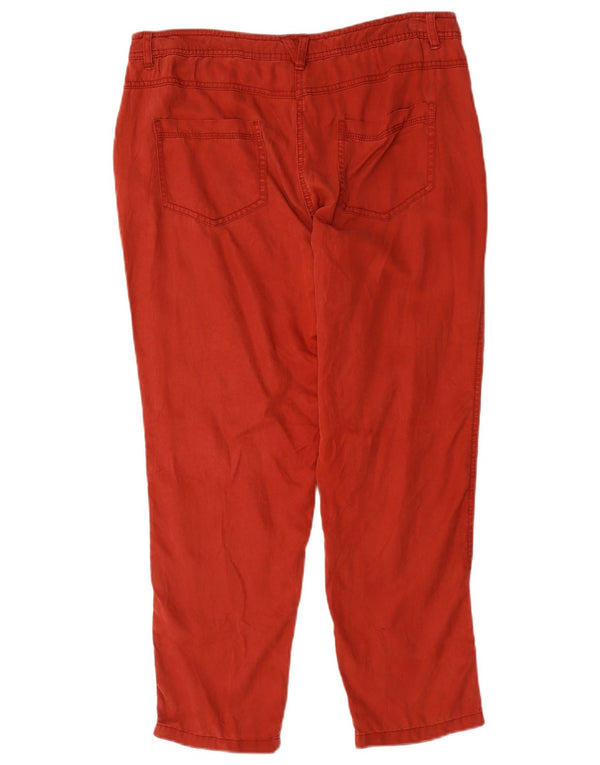 Marks & Spencer Damskie spodnie chino z wysokim stanem UK 14 Large W34 L27 Czerwone