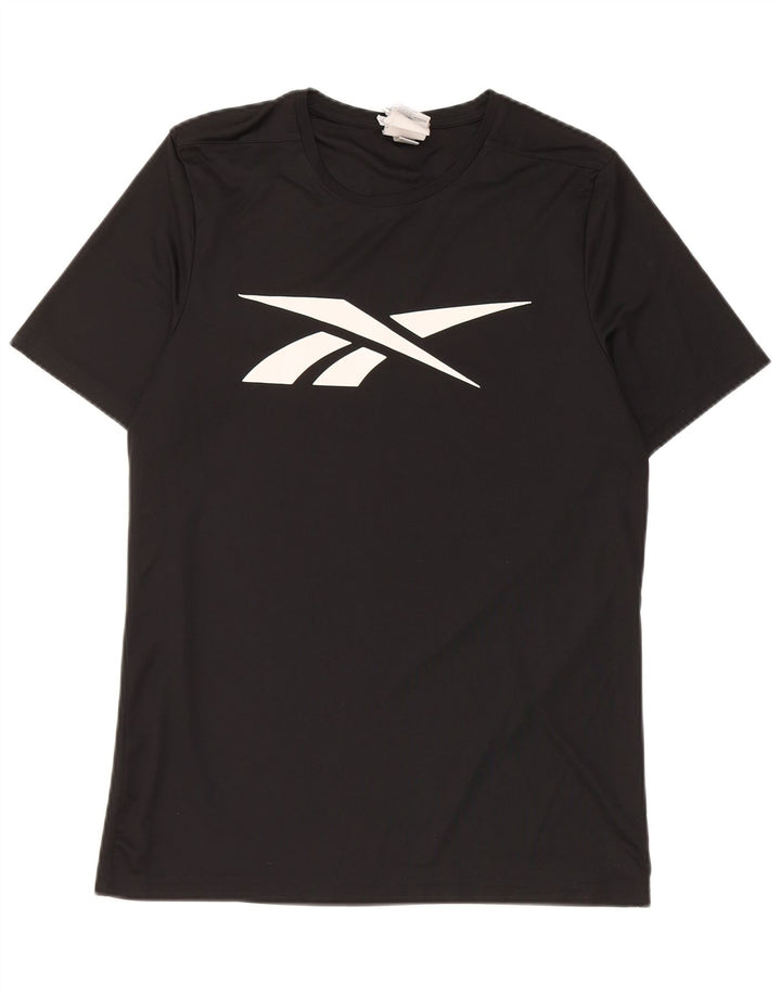 Męska koszulka z grafiką Reebok Top, średni czarny poliester