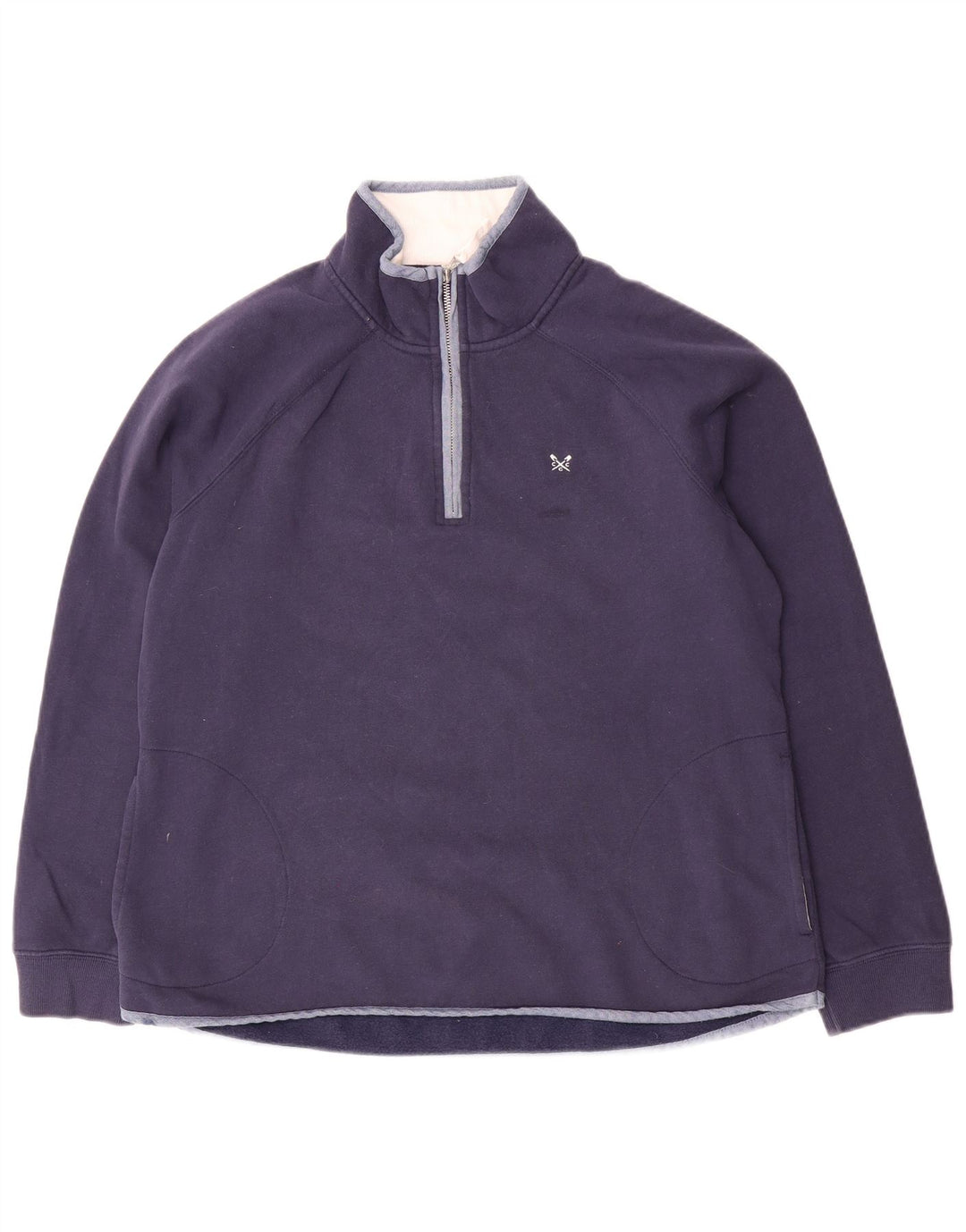 CREW CLOTHING Damski sweter z zamkiem błyskawicznym UK 14, duży, granatowy