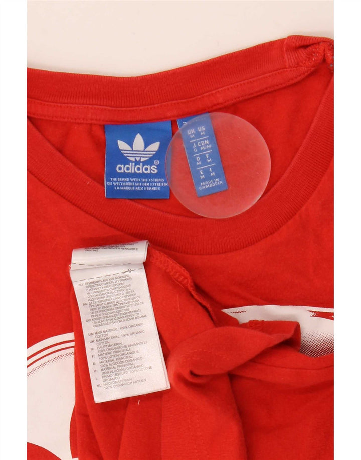 Męska koszulka z grafiką Adidas, bawełniana, średnia czerwona