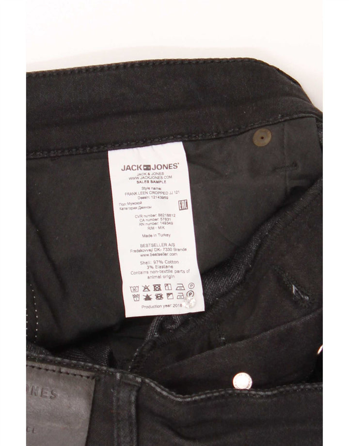 Męskie proste dżinsy Jack & Jones W34 L27 Czarne bawełniane