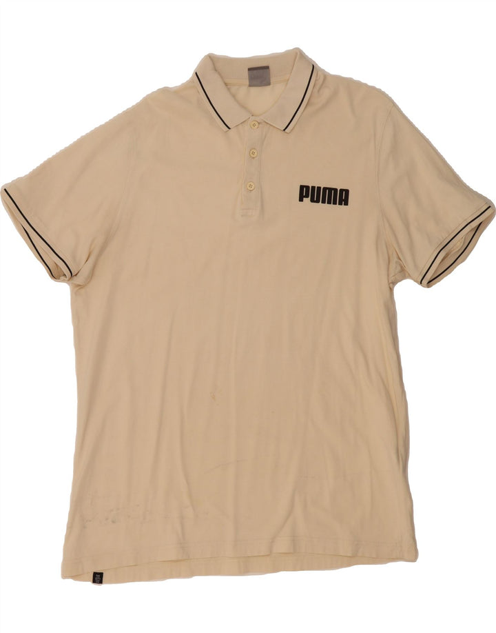 PUMA Mens Polo Shirt XL Beige Cotton Vintage Puma and Second-Hand Puma from Messina Hembry 