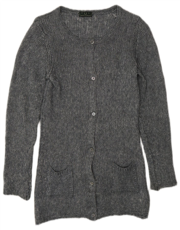 Sweter damski Fred Perry Cardigan UK 14 Large, szara, nakrapiana wiskoza