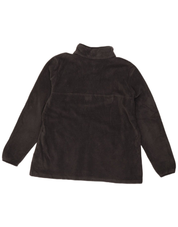 Columbia Womens Button Neck Fleece Jumper UK 18 XL Grey Polyester