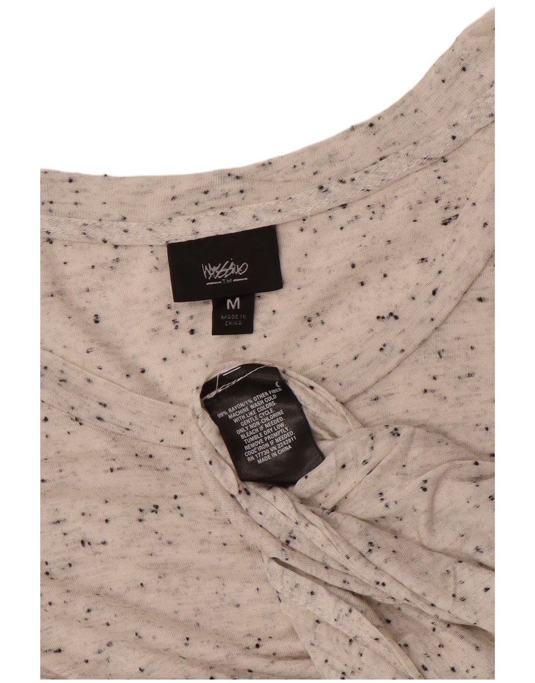 Damska sukienka t-shirtowa MOSSIMO UK 12 Średni biały nakrapiany sztuczny jedwab