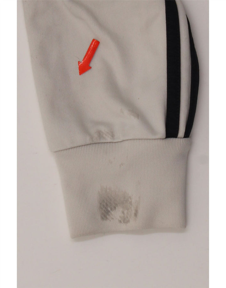 Adidas Męska bluza dresowa UK 34/36 Mały biały poliester z blokami kolorów