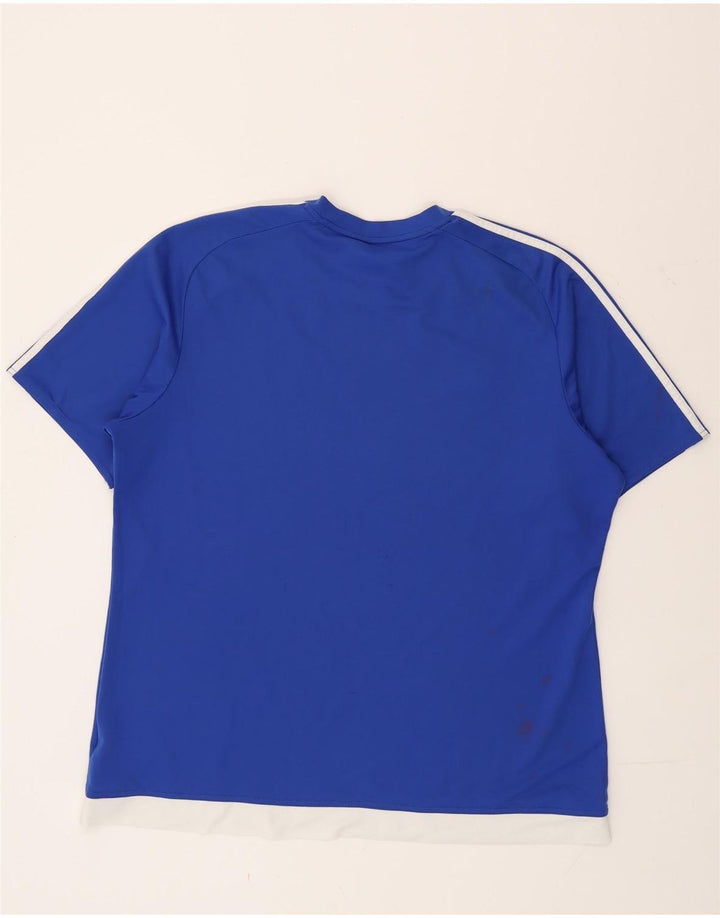 Adidas Męska koszulka Climalite Top XL Niebieski poliester z blokami kolorów