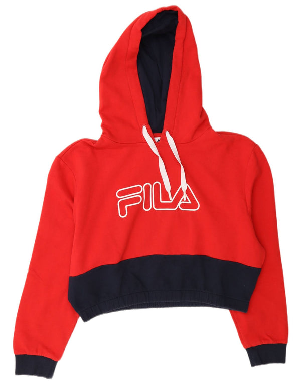 Damska bluza z kapturem Fila Crop Graphic UK 18 XL w kolorze czerwonym