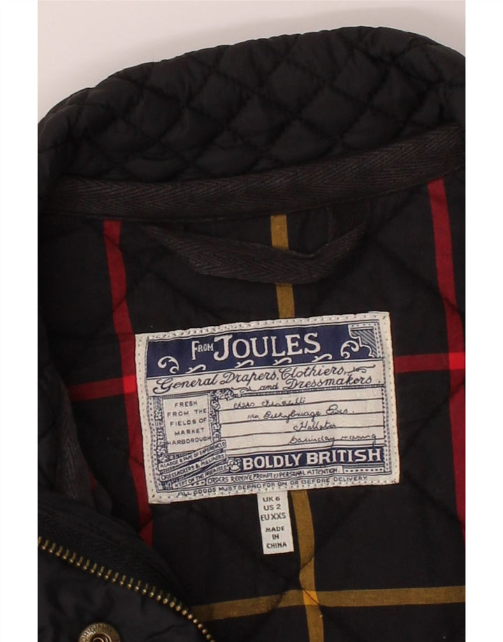 JOULES Womens Quilted Jacket UK 6 XS Black Polyamide Vintage Joules and Second-Hand Joules from Messina Hembry 