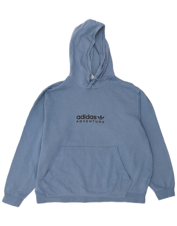 Męski sweter z kapturem ADIDAS Adventure Graphic, 2XL, niebieski, bawełniany