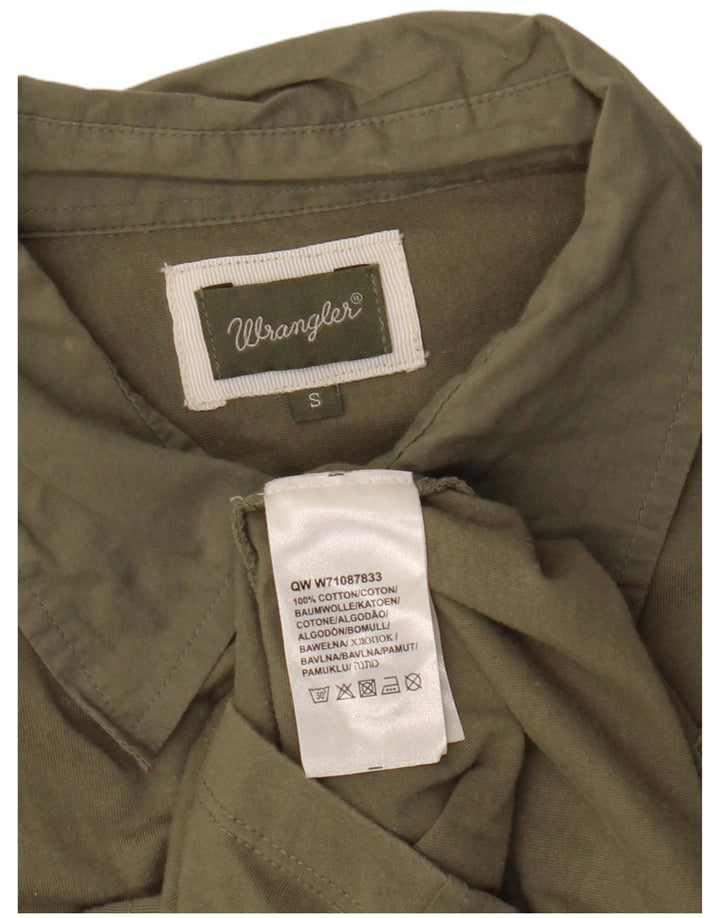 WRANGLER Męska koszula wojskowa z krótkim rękawem, mała, bawełniana khaki