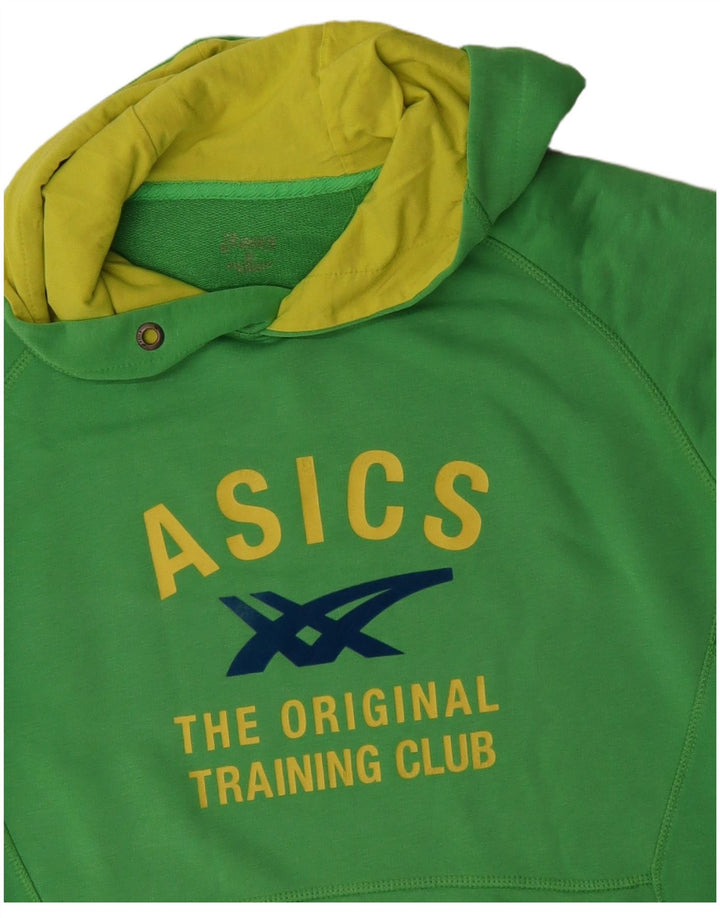 Męski sweter z kapturem Asics, duży, zielony, bawełniany