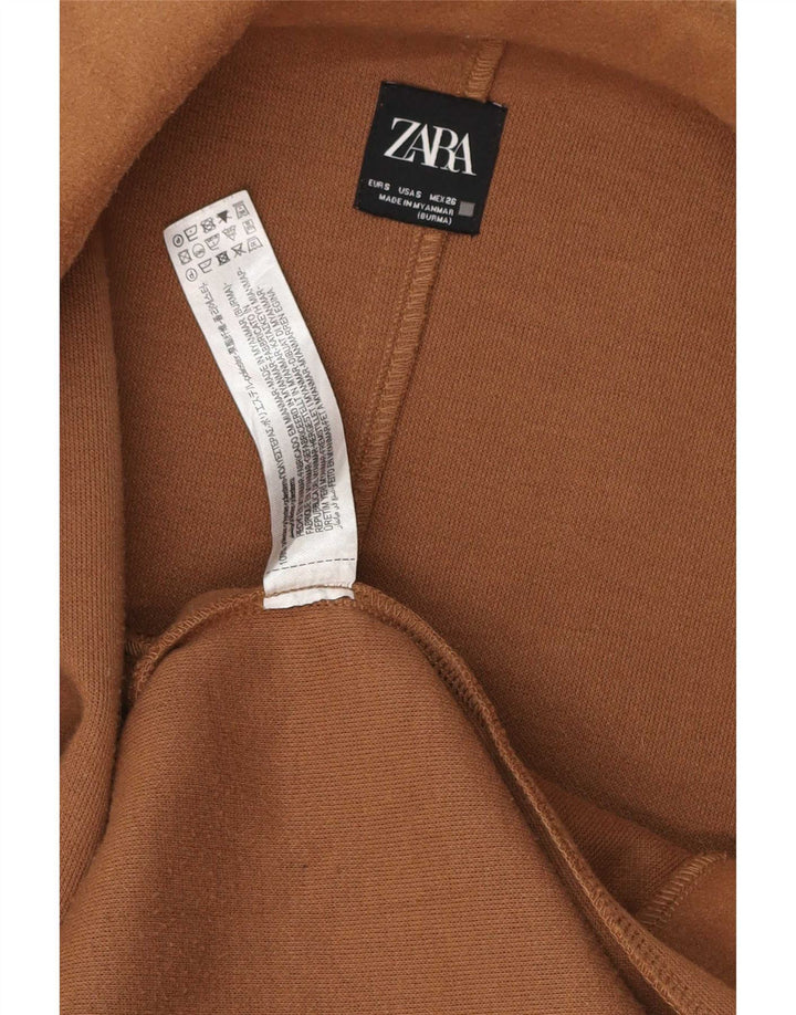 Damski płaszcz oversize Zara, otwarty, UK 10, mały, brązowy, poliester