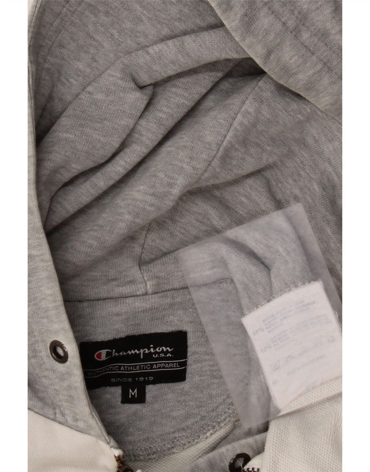 Damski sweter z kapturem i zamkiem CHAMPION UK 14, bawełna w kolorze średniej bieli